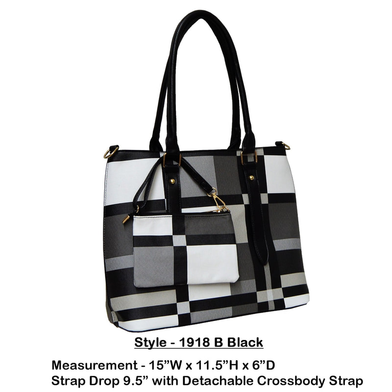 Style 1918b black checkered handbag