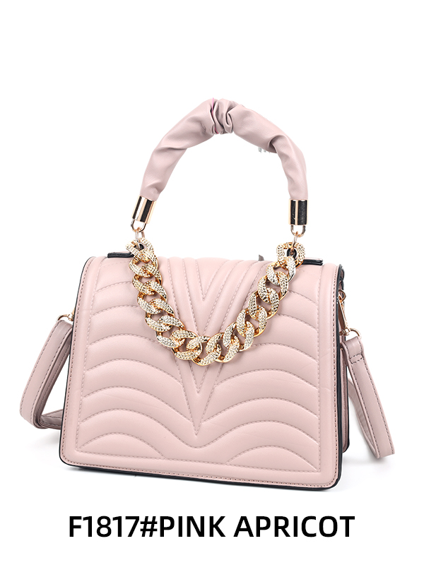 F1817 pink apricot handbag