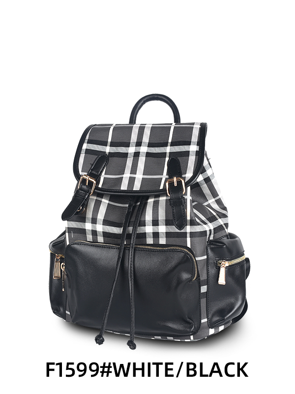 F1599 black and white backpack